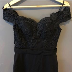 Black Lace Bridesmaid/Prom Dress